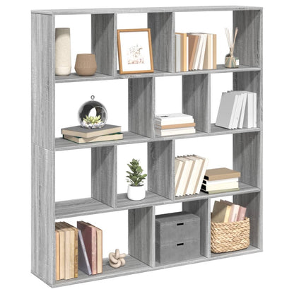Boekenkast 132x29x141,5 cm bewerkt hout grijs sonoma eiken