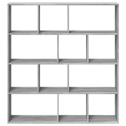 Boekenkast 132x29x141,5 cm bewerkt hout grijs sonoma eiken