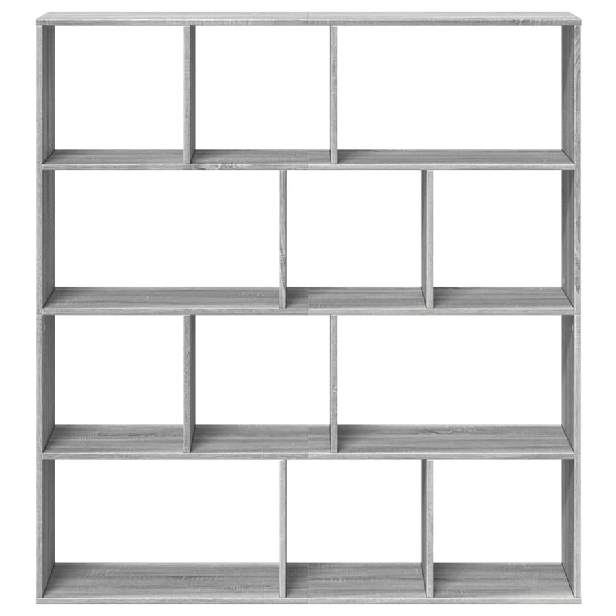 Boekenkast 132x29x141,5 cm bewerkt hout grijs sonoma eiken
