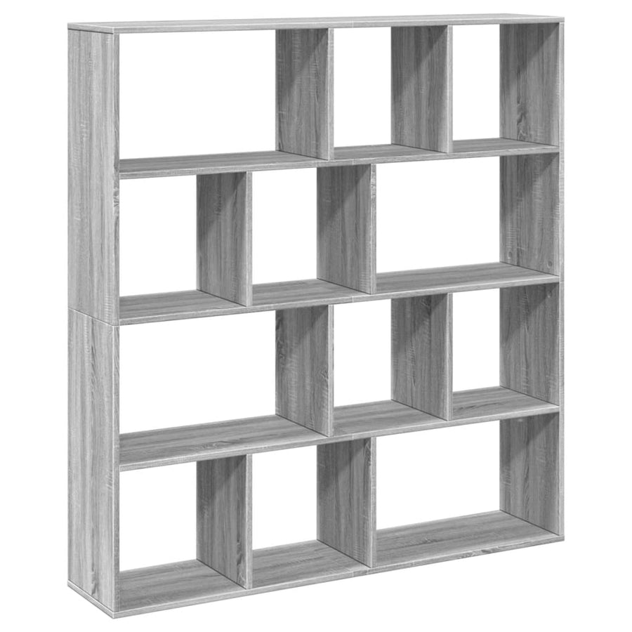Boekenkast 132x29x141,5 cm bewerkt hout grijs sonoma eiken