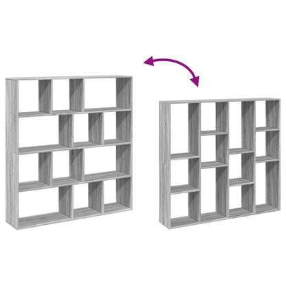 Boekenkast 132x29x141,5 cm bewerkt hout grijs sonoma eiken