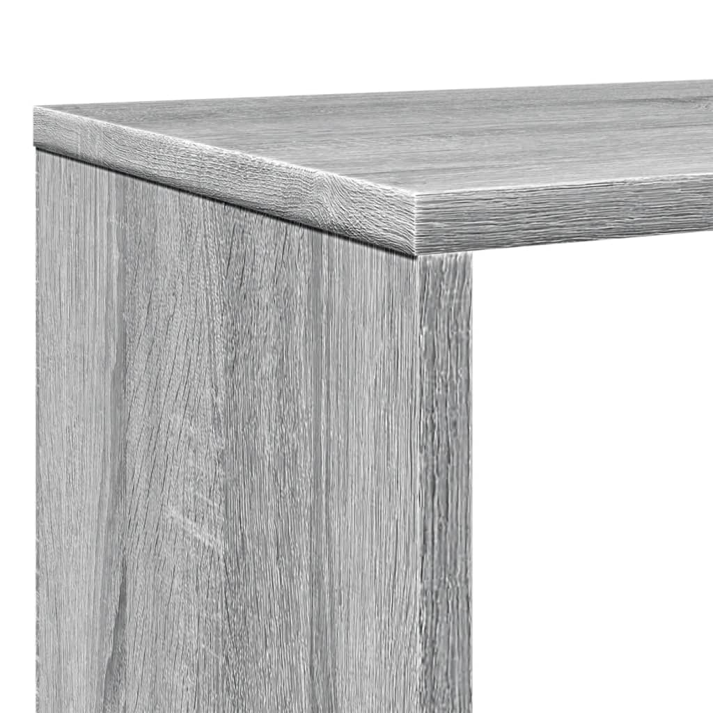 Boekenkast 132x29x141,5 cm bewerkt hout grijs sonoma eiken