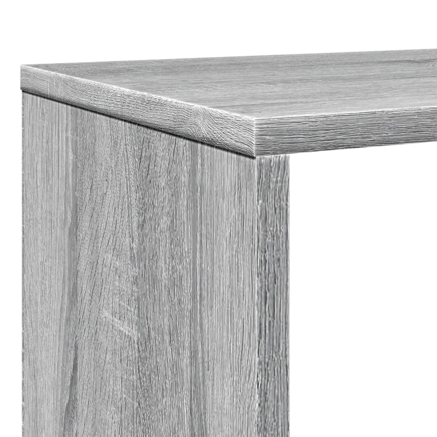 Boekenkast 132x29x141,5 cm bewerkt hout grijs sonoma eiken