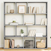 Boekenkast 132x29x141,5 cm bewerkt hout grijs