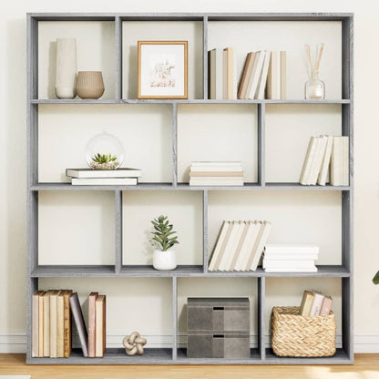 Boekenkast 132x29x141,5 cm bewerkt hout grijs sonoma eiken
