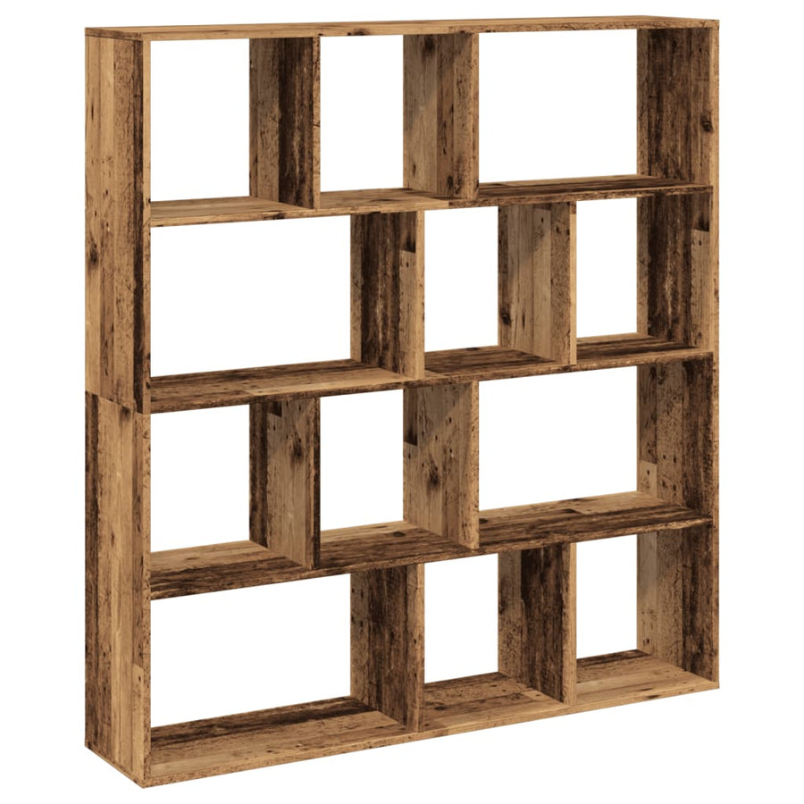 Boekenkast 132X29X141,5 Cm Bewerkt Hout Kleurig Oud Hout 132 cm 141.5 cm