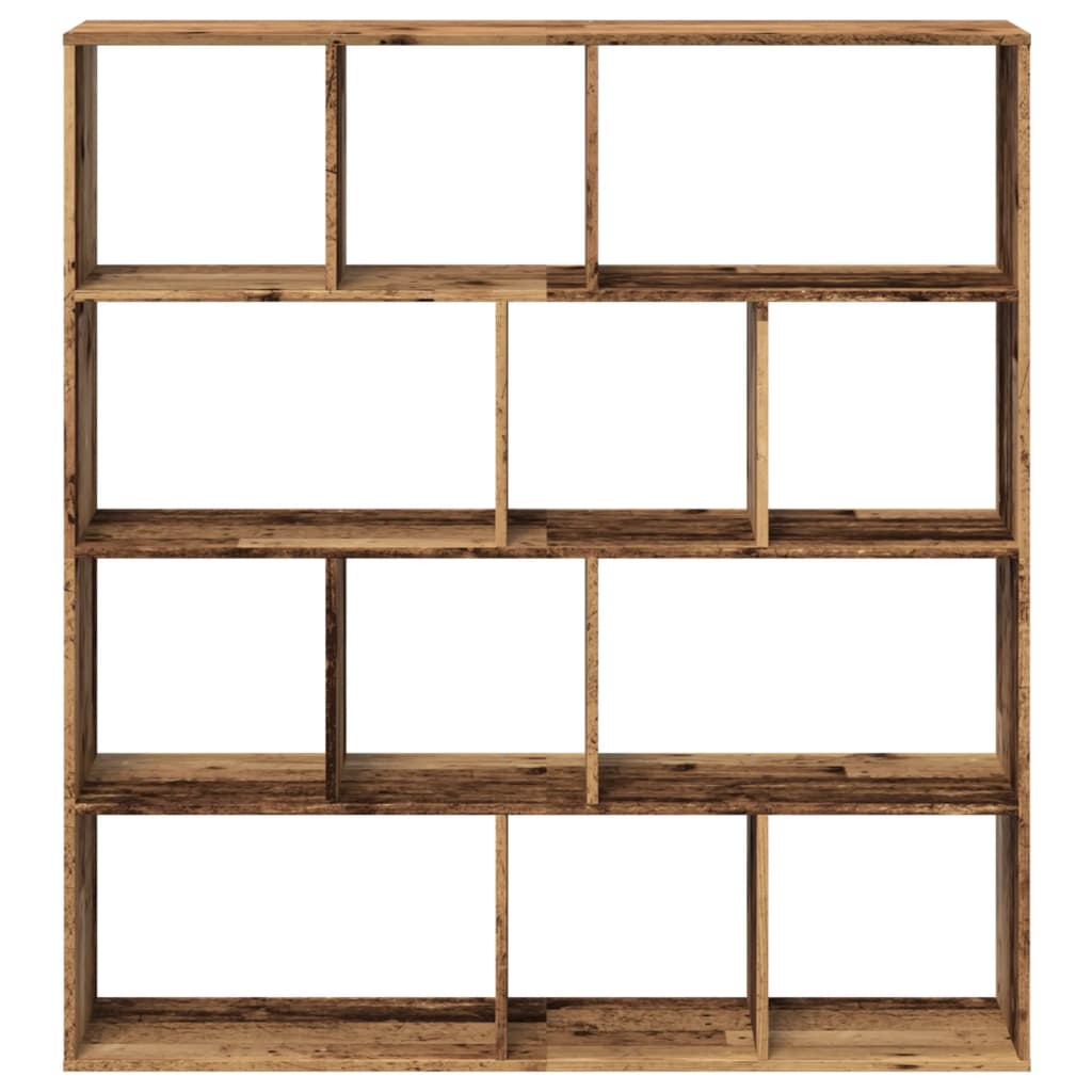 Boekenkast 132X29X141,5 Cm Bewerkt Hout Kleurig Oud Hout 132 cm 141.5 cm