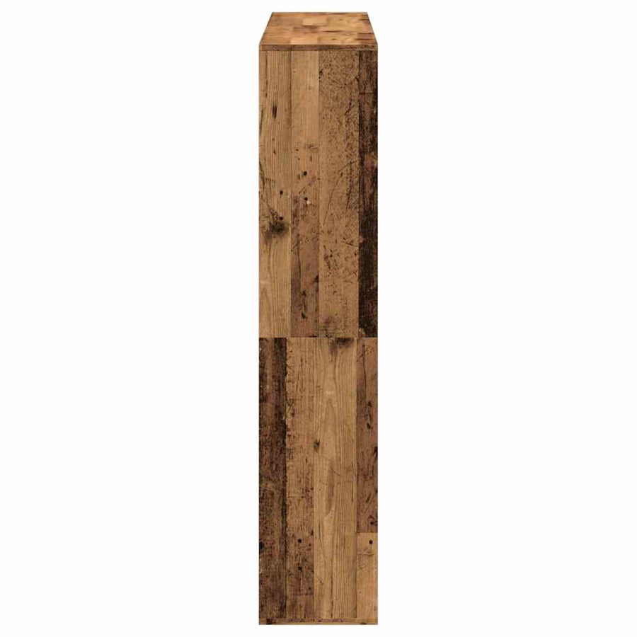 Boekenkast 132X29X141,5 Cm Bewerkt Hout Kleurig Oud Hout 132 cm 141.5 cm