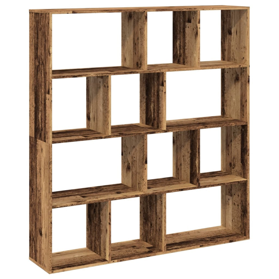 Boekenkast 132X29X141,5 Cm Bewerkt Hout Kleurig Oud Hout 132 cm 141.5 cm