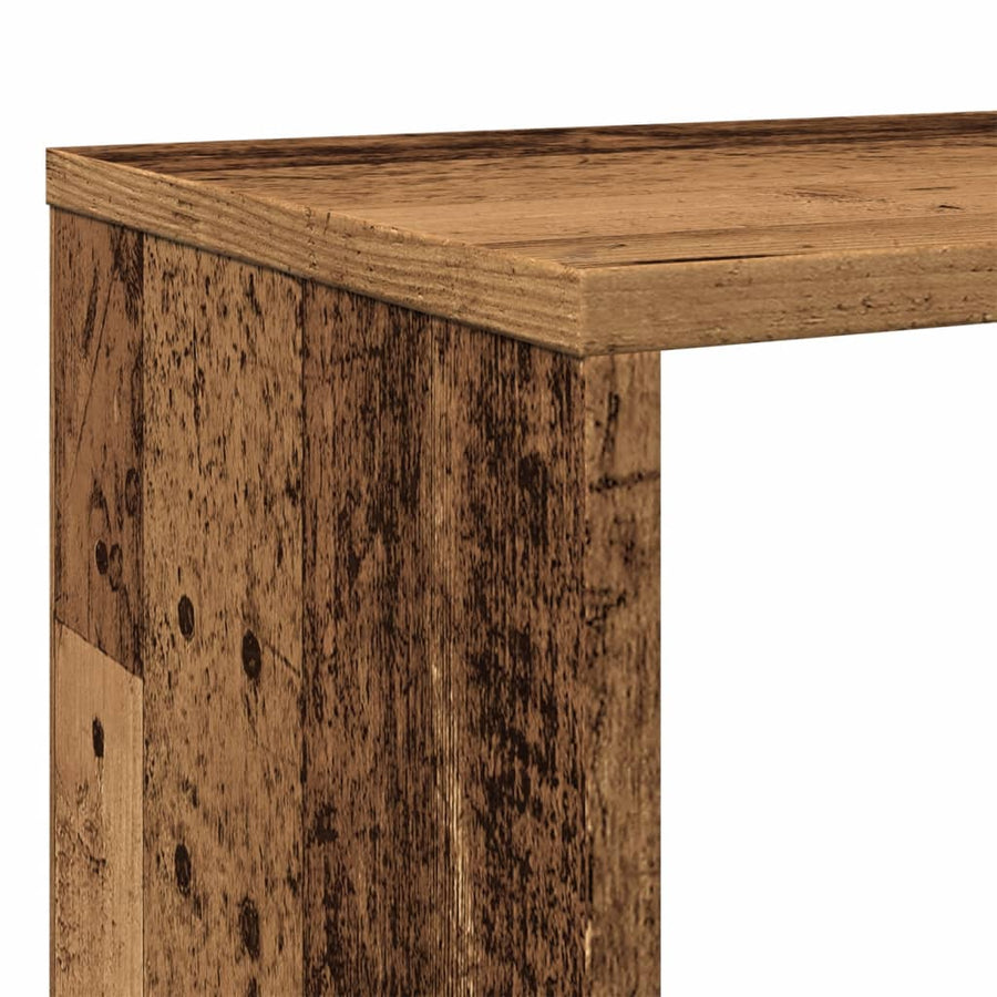Boekenkast 132X29X141,5 Cm Bewerkt Hout Kleurig Oud Hout 132 cm 141.5 cm