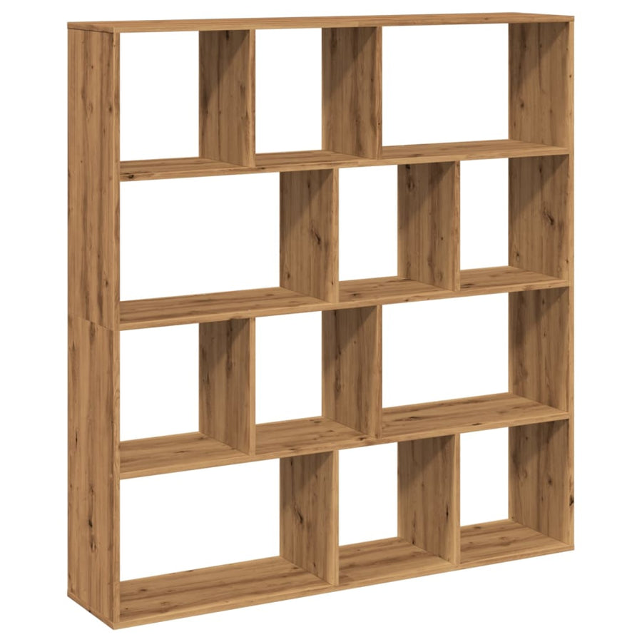 Boekenkast 132X29X141,5 Cm Bewerkt Hout Artisanaal Eikenkleur Artisian Oak 132 cm 141.5 cm