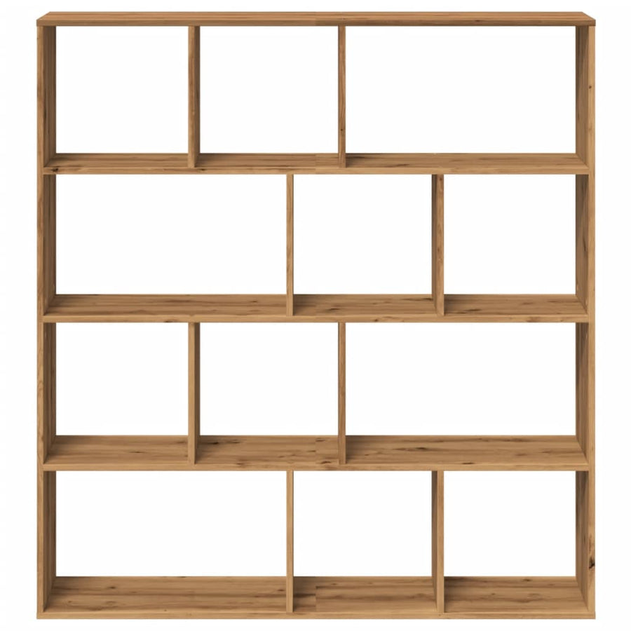 Boekenkast 132X29X141,5 Cm Bewerkt Hout Artisanaal Eikenkleur Artisian Oak 132 cm 141.5 cm
