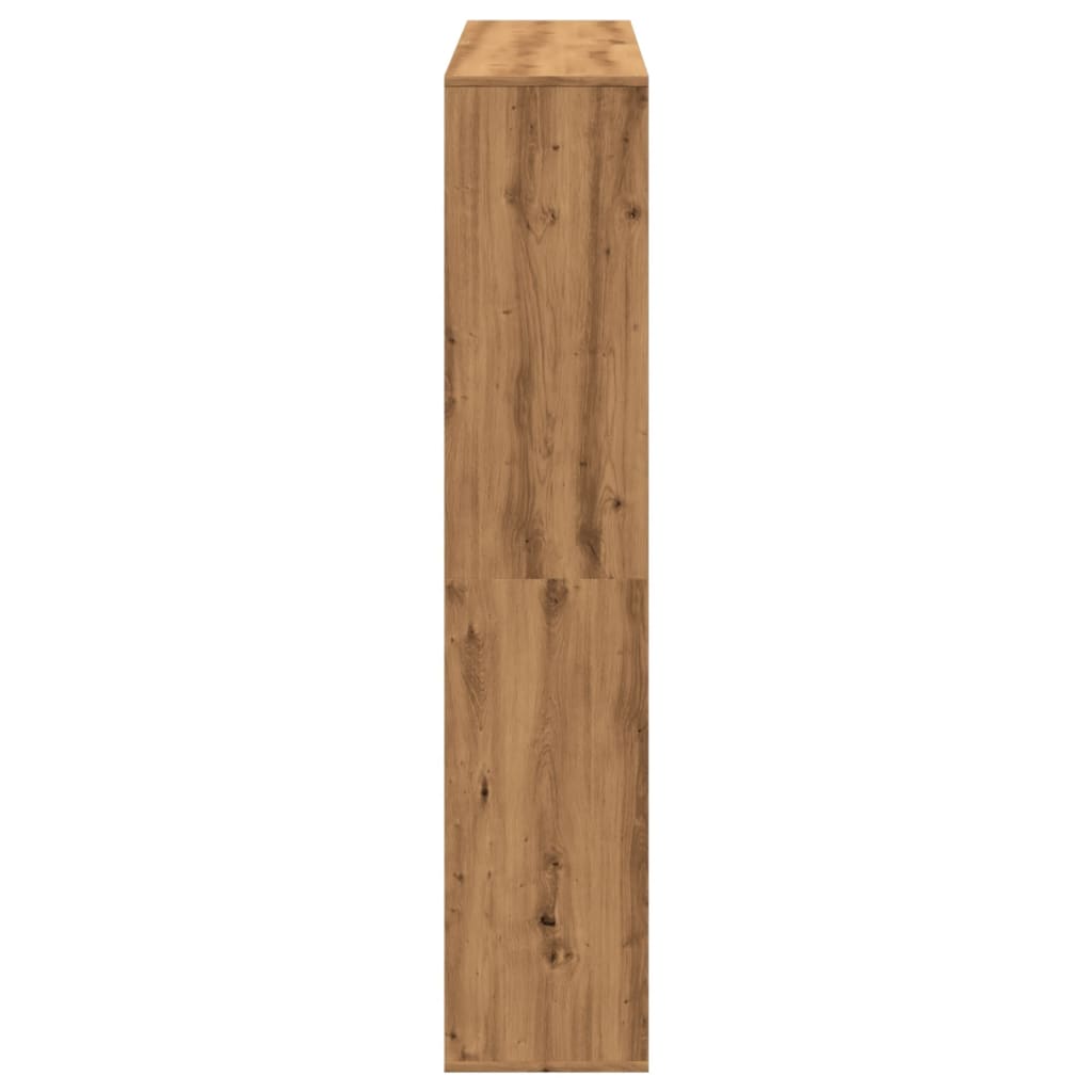 Boekenkast 132X29X141,5 Cm Bewerkt Hout Artisanaal Eikenkleur Artisian Oak 132 cm 141.5 cm