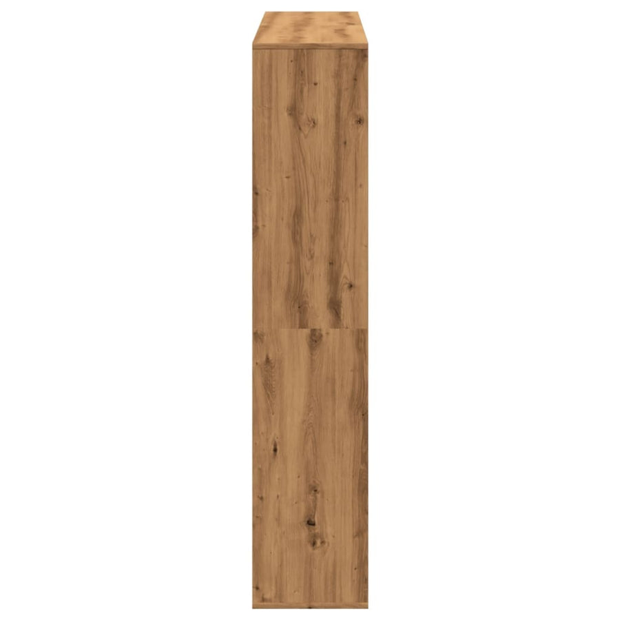Boekenkast 132X29X141,5 Cm Bewerkt Hout Artisanaal Eikenkleur Artisian Oak 132 cm 141.5 cm
