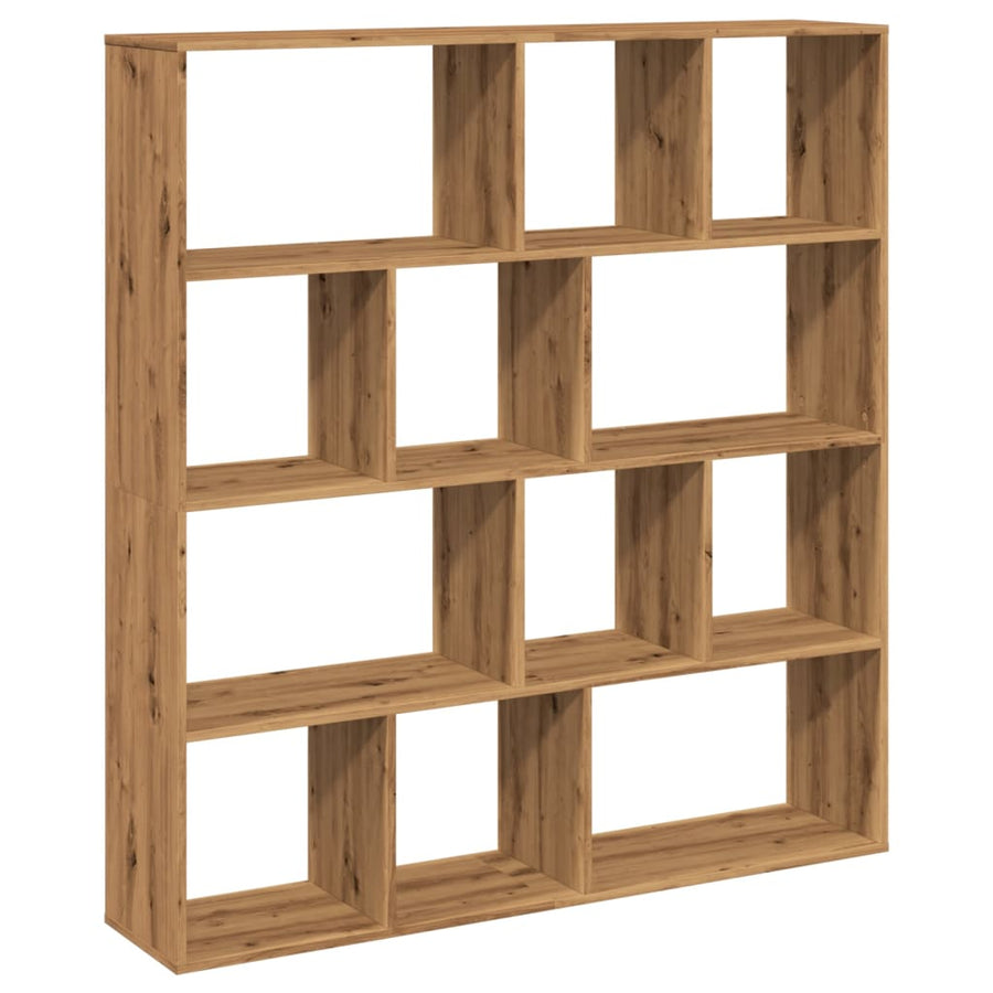 Boekenkast 132X29X141,5 Cm Bewerkt Hout Artisanaal Eikenkleur Artisian Oak 132 cm 141.5 cm