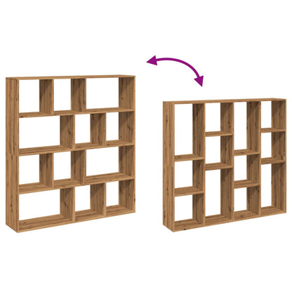 Boekenkast 132X29X141,5 Cm Bewerkt Hout Artisanaal Eikenkleur Artisian Oak 132 cm 141.5 cm