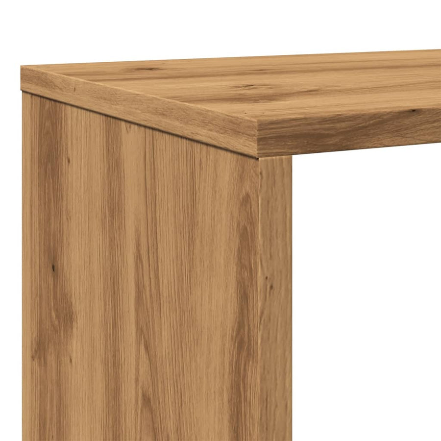 Boekenkast 132X29X141,5 Cm Bewerkt Hout Artisanaal Eikenkleur Artisian Oak 132 cm 141.5 cm
