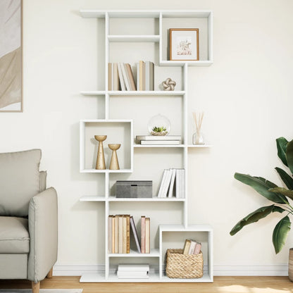 Boekenkast 92x29x188 cm bewerkt hout wit