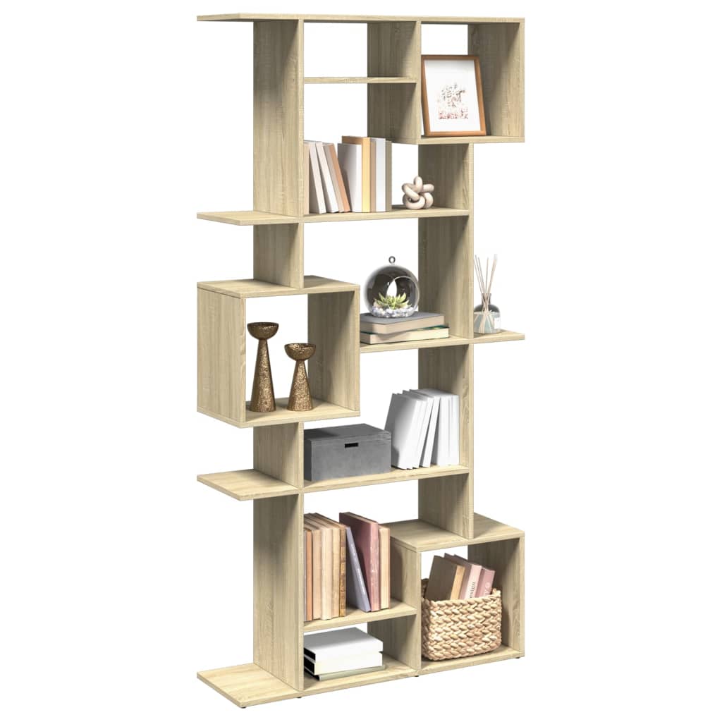 Boekenkast 92x29x188 cm bewerkt hout sonoma eikenkleurig