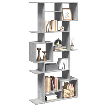 Boekenkast 92x29x188 cm bewerkt hout betongrijs