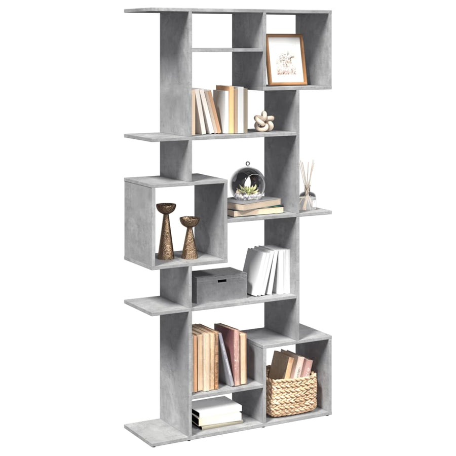Boekenkast 92x29x188 cm bewerkt hout betongrijs