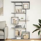 Boekenkast 92x29x188 cm bewerkt hout betongrijs