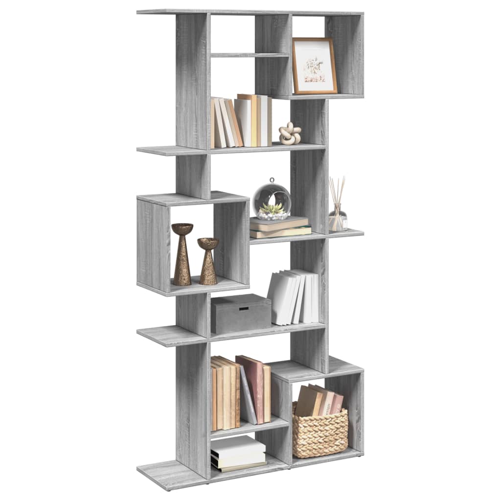 Boekenkast 92x29x188 cm bewerkt hout grijs sonoma eikenkleurig