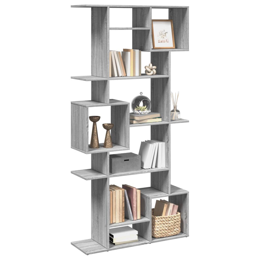 Boekenkast 92x29x188 cm bewerkt hout grijs sonoma eikenkleurig