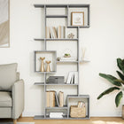 Boekenkast 92x29x188 cm bewerkt hout grijs