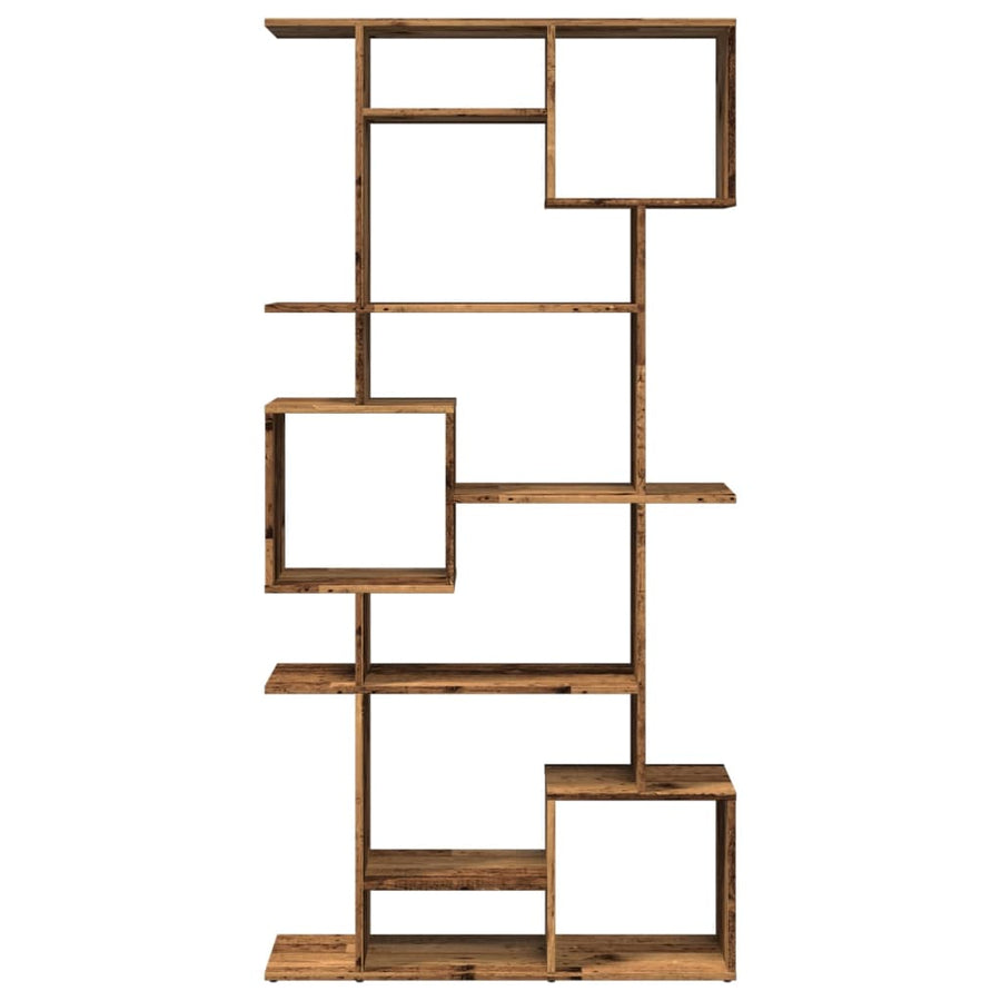Boekenkast 92x29x188 cm bewerkt hout oud houtkleurig
