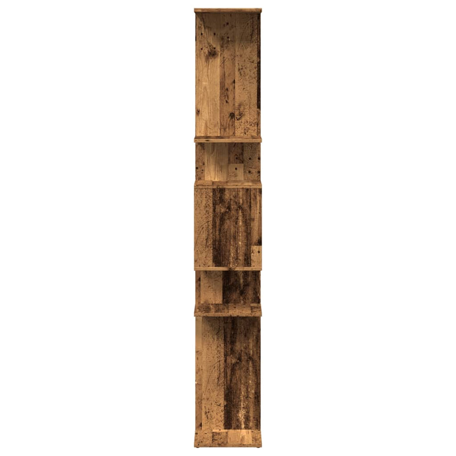 Boekenkast 92x29x188 cm bewerkt hout oud houtkleurig