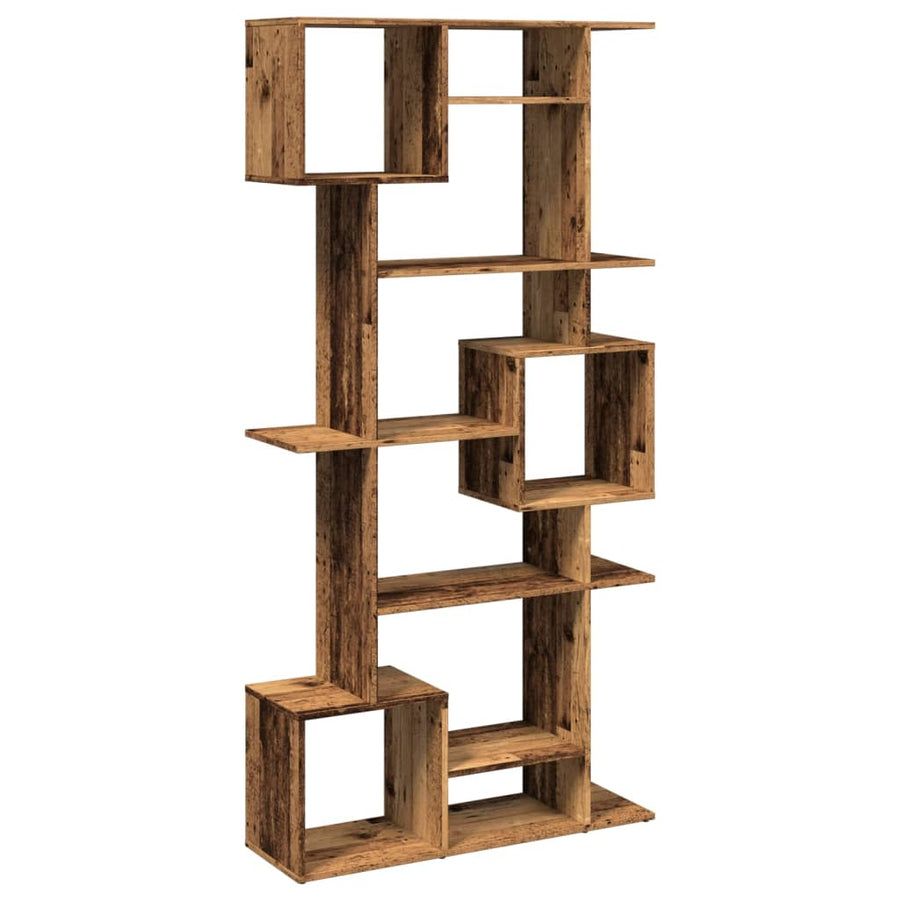Boekenkast 92x29x188 cm bewerkt hout oud houtkleurig