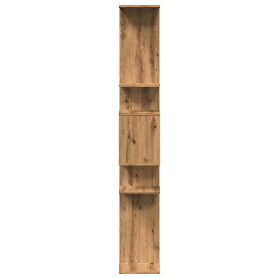 Boekenkast 92x29x188 cm bewerkt hout artisanaal eikenkleur