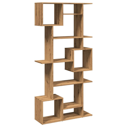 Boekenkast 92x29x188 cm bewerkt hout artisanaal eikenkleur