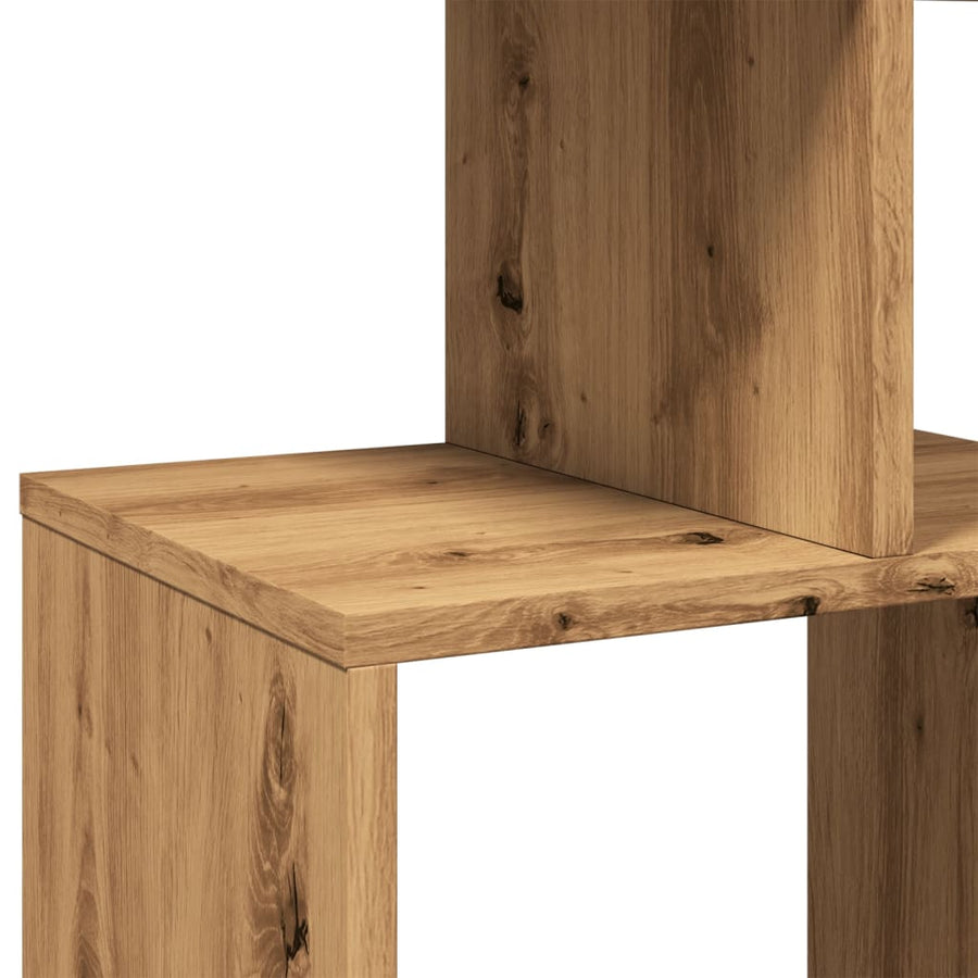 Boekenkast 92x29x188 cm bewerkt hout artisanaal eikenkleur