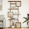 Boekenkast 92x29x188 cm bewerkt hout artisanaal eikenkleur