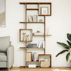 Boekenkast 92x29x188 cm bewerkt hout eikenkleur