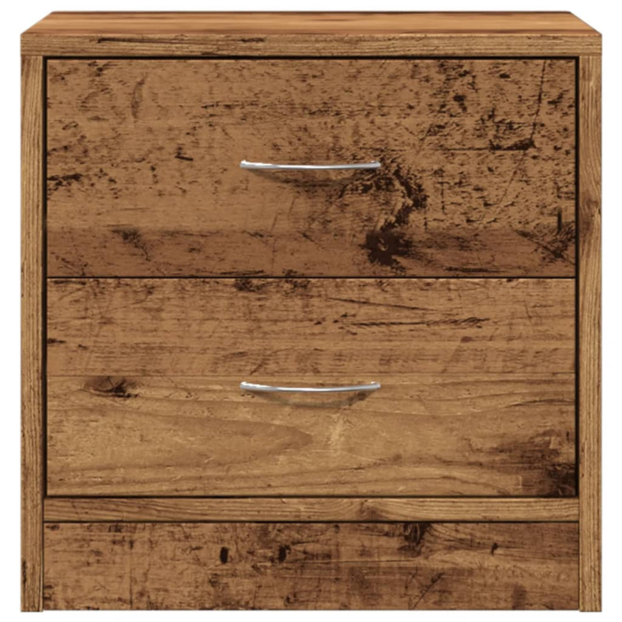Nachtkastje 40x30x40 cm bewerkt hout oud houtkleurig