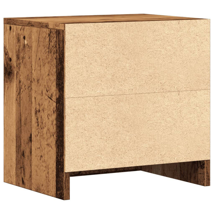Nachtkastje 40x30x40 cm bewerkt hout oud houtkleurig