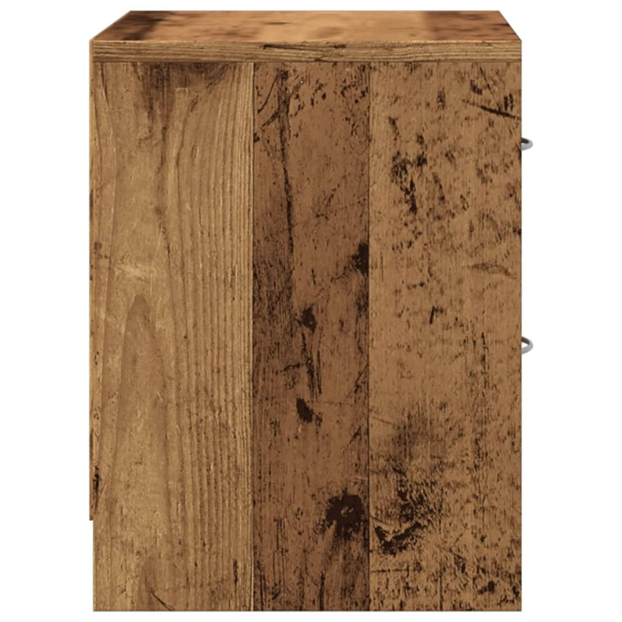 Nachtkastjes 2 st 40x30x40 cm bewerkt hout oud houtkleurig