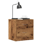 Nachtkastje 40x30x40 cm bewerkt hout oud houtkleurig (2 stuks)