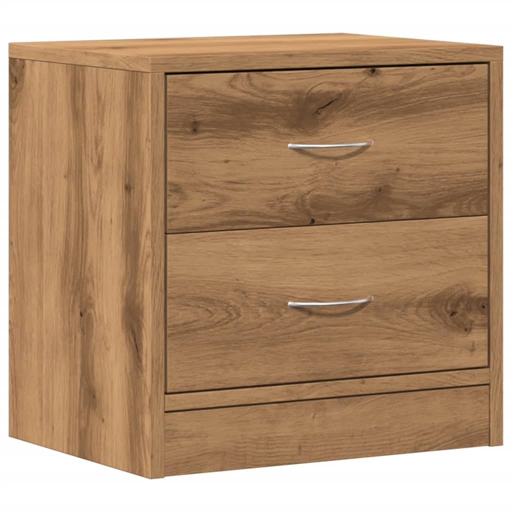 Nachtkastje 40x30x40 cm bewerkt hout artisanaal eikenkleurig