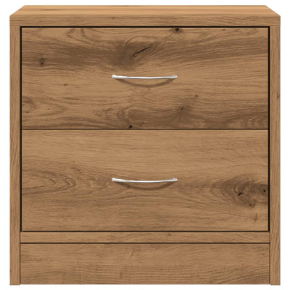 Nachtkastje 40x30x40 cm bewerkt hout artisanaal eikenkleurig