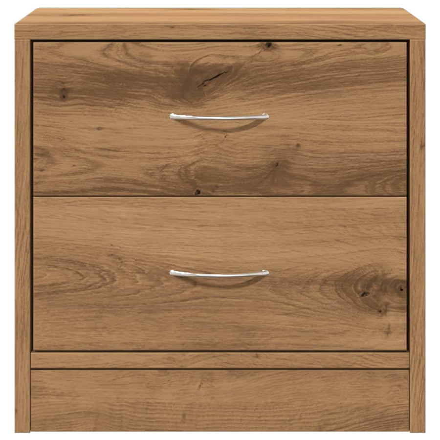 Nachtkastje 40x30x40 cm bewerkt hout artisanaal eikenkleurig