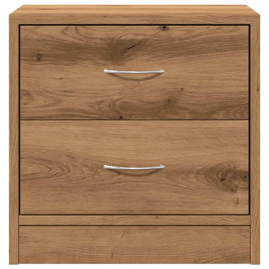Nachtkastjes 2 st 40x30x40 cm bewerkt hout artisanaal eiken