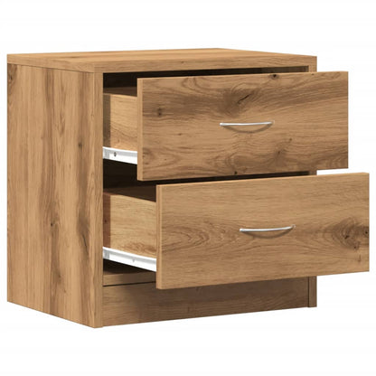 Nachtkastjes 2 st 40x30x40 cm bewerkt hout artisanaal eiken