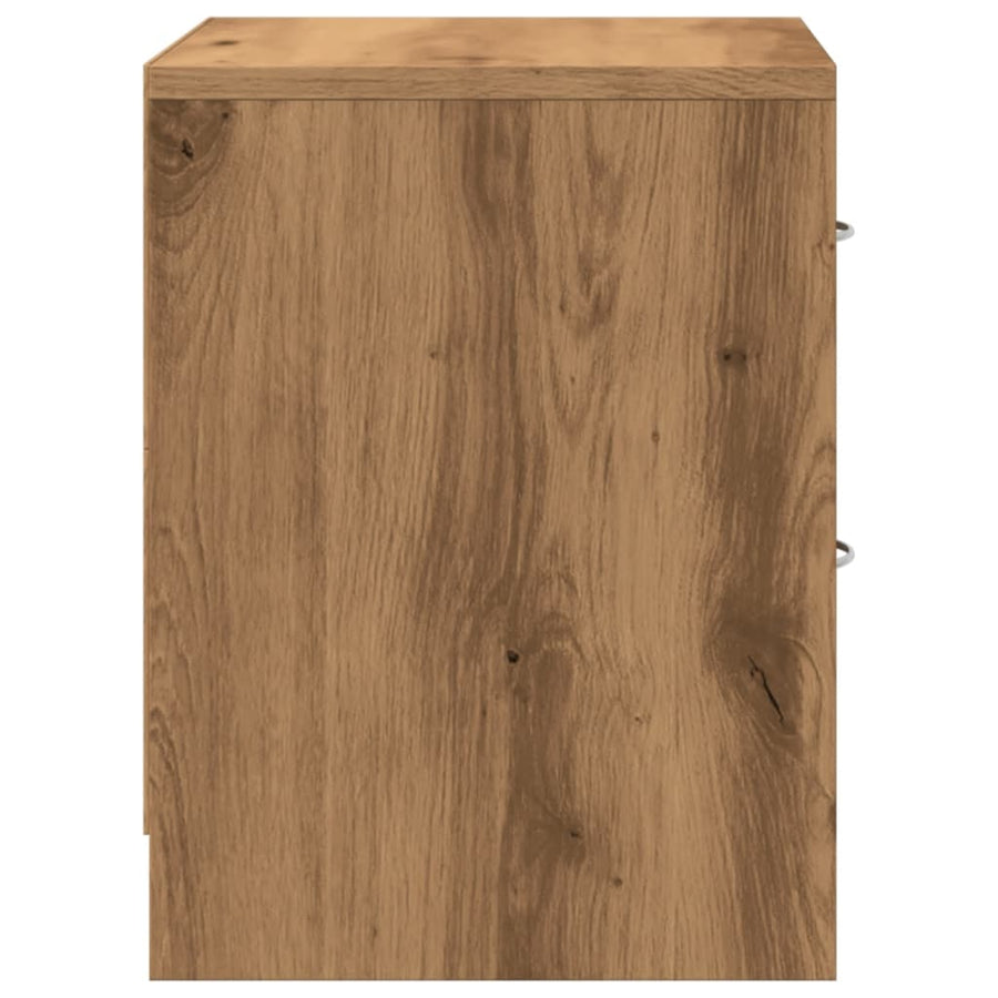 Nachtkastjes 2 st 40x30x40 cm bewerkt hout artisanaal eiken