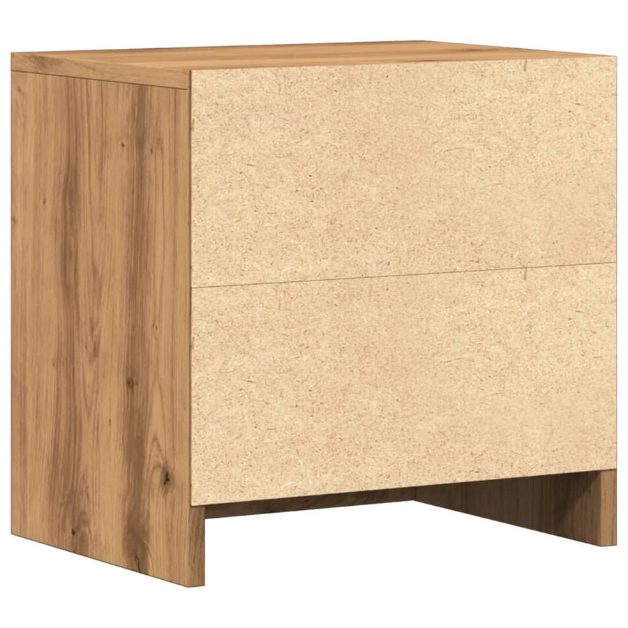 Nachtkastjes 2 st 40x30x40 cm bewerkt hout artisanaal eiken