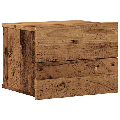 Nachtkastje wandgemonteerd 40x32x30 cm oud houtkleurig