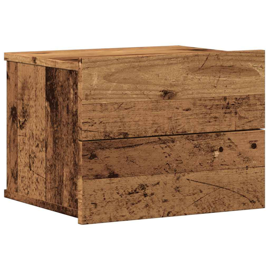 Nachtkastje wandgemonteerd 40x32x30 cm oud houtkleurig